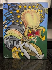 Predator Yautja Pop Art Original Acrylic Painting on Canvas