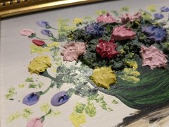 Kay Press Vase Of Flowers Oil On Board Painting – Impasto Signed/Framed