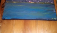 Two Birds Over Acid Bath Mountain 9×12′ Signed Butler Painting Nature Home Decor