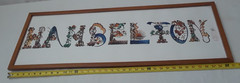 Hand Painted Signed by Artist and Framed Floral Letters Spells out Hambelton