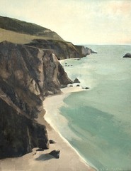 Coastal Cliffs 11×14 original oil painting, Big Sur art on Linen canvas board