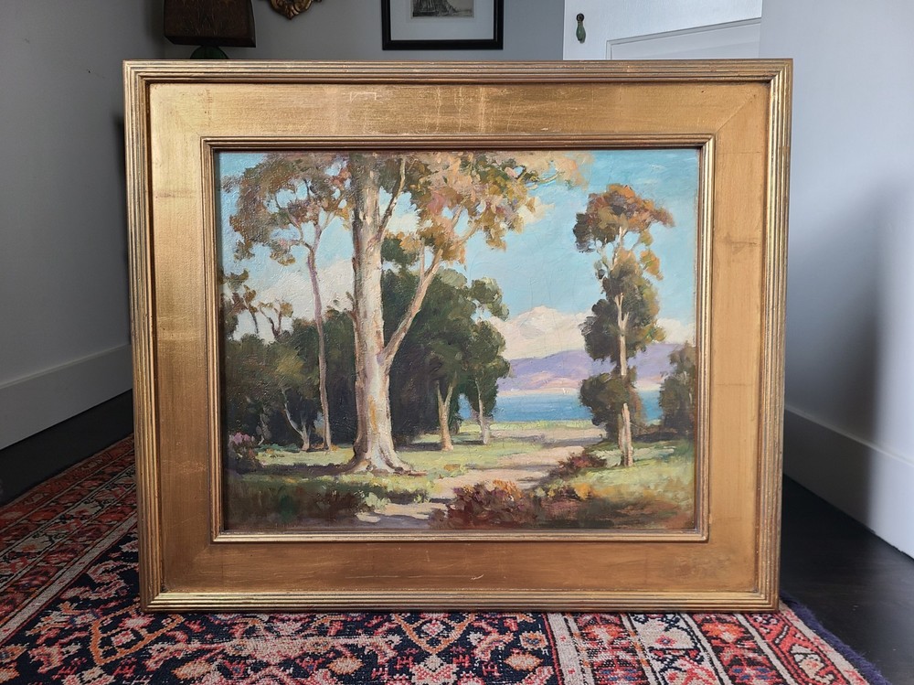 Vintage Plein Air Oil Painting 1950’s California Bay Area Coastal Scene