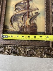 Vintage Artini Etched Engraving Painting Framed Nautical Clipper Ship