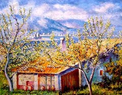 Claude Monet Repro Oil Painting – Springtime at Giverny, 1880 – size 36″x28″