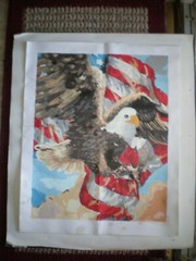 Eagle Hand Painted By Number Oil Painting on Canvas Completed Unframed 16 x 20