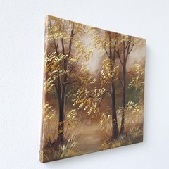 Radiant Autumn Forest Original Oil Painting Impressionist Landscape Wall Art