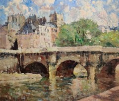 Mogens Vantore (1895-1977): BRIDGE IN PARIS, original oil painting