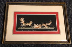 Rare Old Antique Pompei Cherub Putti Original Painting&Frame Art Italy~Graziano