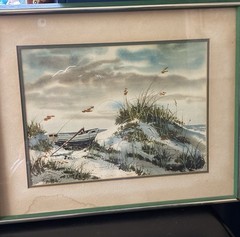 Vintage Watercolor Painting Framed 1960s-1970s Signed by Artist
