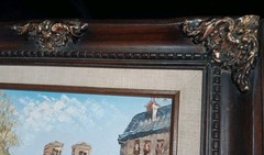 Caroline Burnett (1877-1950) Paris Street Scene Oil Painting Framed Signed 8×10