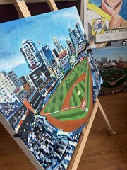 San Diego Padres Petco Park 18×24 Acrylic Painting MLB