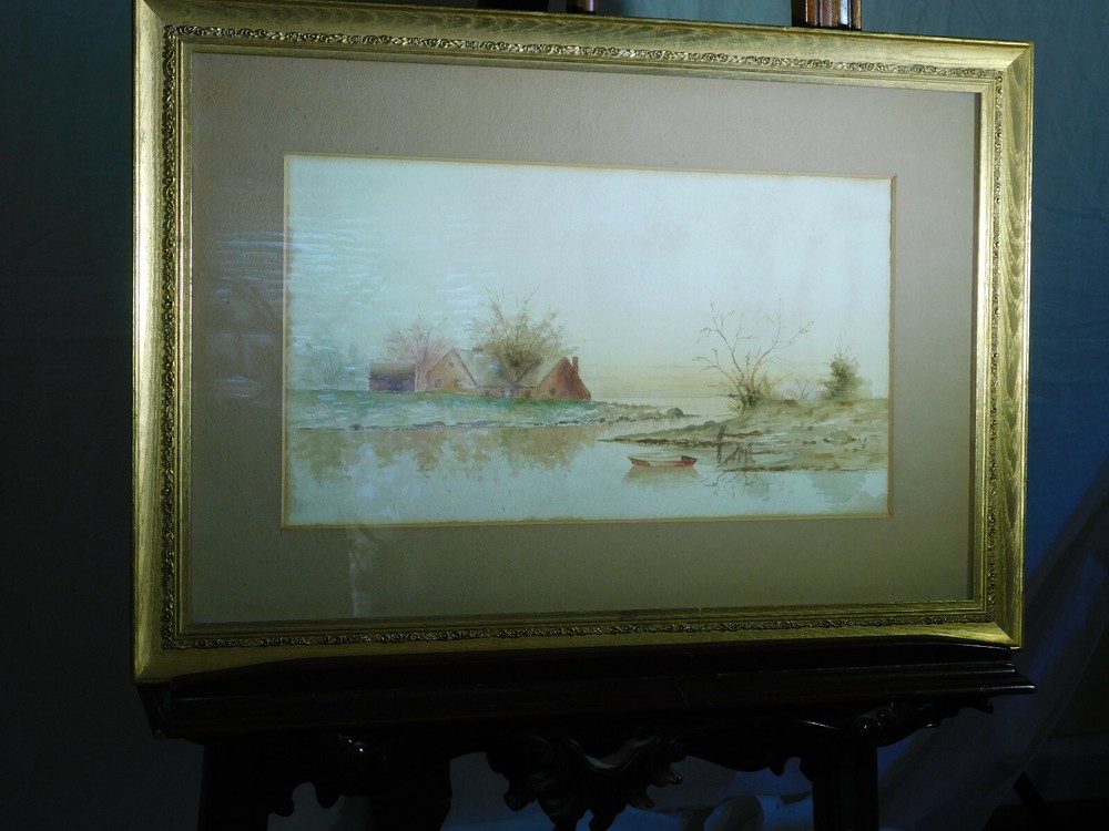 D.A.Fisher Listed Artist Antique Original Portland-Maine Landscape