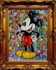 WILL STREET original painting 24×30 / disney Mickey Mouse Art brainwash banksy