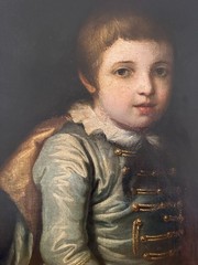 Original Antique Oil Painting Portrait of a Boy Unsigned