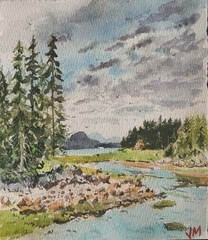 Original Small Watercolor Painting „Québec, Canada“ 6″ x 7″ NOT A PRINT