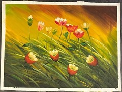 Hand-Painted Oil Painting on Canvas Paper 27×35. „Warmth of the Field“