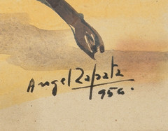 ANGEL ZAPATA Original Painting 1956 VTG Bullfighting Matador Watercolor Signed