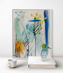 Abstract Original Art 11×14 Paper Painting Home Decor Interior Fine Art Interior