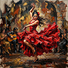 Spanish Flamenco Dancer Painting