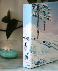 Original acrylic landscape duplex paintings long distance relations gift art
