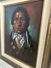 Chuck Oberstein Oil Painting Of Chief James Garfield Velarde