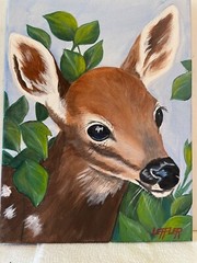 9 x 12 Original Acrylic Painting on Canvas….“Spring Fawn“