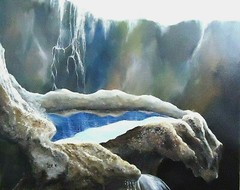 ORIGINAL PAINTED Signed Artwork „The Pool“ 24″x30″ acrylic/canvas Steven Graff