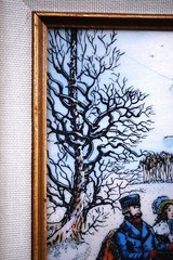 Hand Colored RARE Currier & Ives ARTINI ENGRAVING ‚THE ROAD WINTER‘ Framed 17.5″