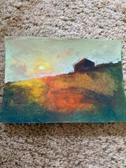 James Johnston(musician) ORIGINAL A5 painting done while on tour with PJ Harvey