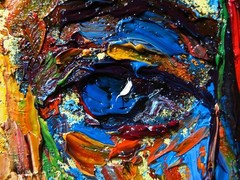 MODERN WOMAN GIRL ART SIGNED FEMALE OIL PAINTING ABSTRACT PORTRAIT VINTAGE DECO