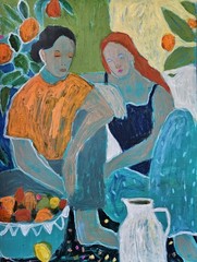 24×18 Original Painting OOAK Abstract Woman Figure Portrait Figurative Art