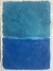 Rothko Mark Original Painting Blue Ocean Modern Minimaliist Abstract Art D91