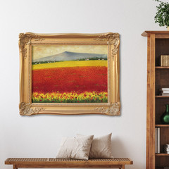 Extra Large Flower Field Oil Painting Impasto Landscape Tuscany Style Textured