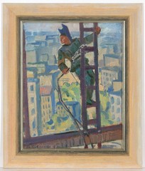 Anatoli Dovzhenko (1932-1991) „Welder“, Oil Painting, 1967