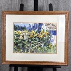 Mary Ann Heinzen ( America 20th c. ) Sunflowers Watercolor on Paper 31×25″