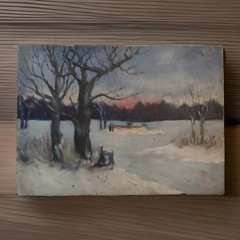 Oil Painting J.CAILLET „Winter Landscape With Snow“ Dated 1915 🎨🖼
