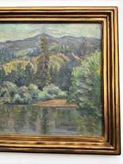 ANTIQUE AMERICAN IMPRESSIONIST PAINTING LANDSCAPE INDIANA CALIFORNIA KENNEDY