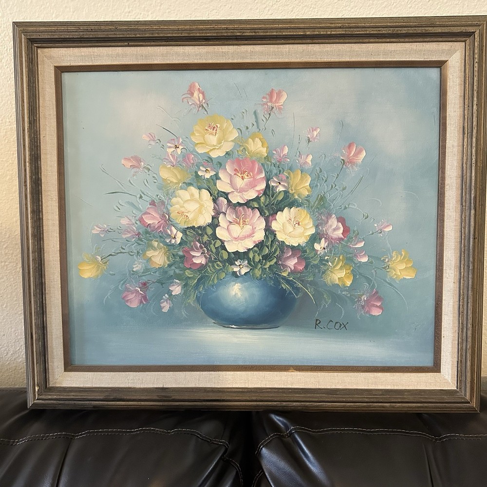 Robert Cox Original Oil Canvas Painting Signed Vintage 24.5 x 21”