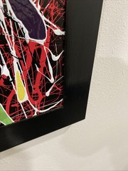 Original Acrylic Abstract Painting on Wood – 41×13 – Neural Canopy – Modern Art