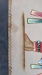 Mexico Mayan Pyrography Hand Painted On Leather Calendar- 16″ × 27″
