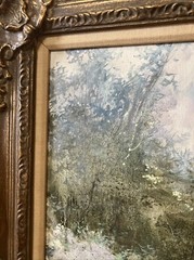 Adolf Sehring Original Painting On Canvas „Fishing“ Framed 24″ X 30″