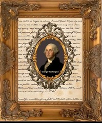Antique George Washington Print on Paper Wood Oval Frame 11×14