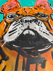 Original French Bulldog Pop Art Acrylic Painting – 16×12″ Stretched Canvas
