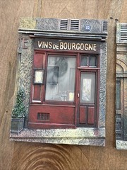 Art Plaques of French Restaurant and Wine Shop by Chiu Tak Hak, Pair 4.5″ x 6.5