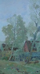 Folke Sinclair (SWE *1877) Farm with Chickens – Falsterbo – Baltic Sea – Oresund