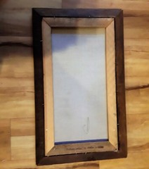 Vintage Deer by Water Black Velvet Painting In A Beautiful Wooden Carved Frame 