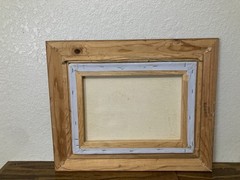 Oil On Canvas Mountain/Lake Landscape Painting With Gold Frame 12 X 16/ 18 X 22