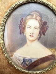 Antique Miniature Portrait Of Possibly Mathilde Freun A Jordan Original 3” Frame