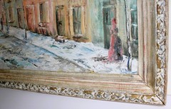 MAXINE BUNNELL VINTAGE LARGE OIL PAINTING CANVAS SIGNED TYSON STREET BALTIMORE