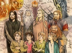Original Lord of the Rings: Fellowship of the Ring Painting 🖼️ 🎨 9×12 size